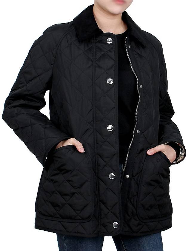 Diamond Quilted Nylon Jacket Black - BURBERRY - BALAAN 4