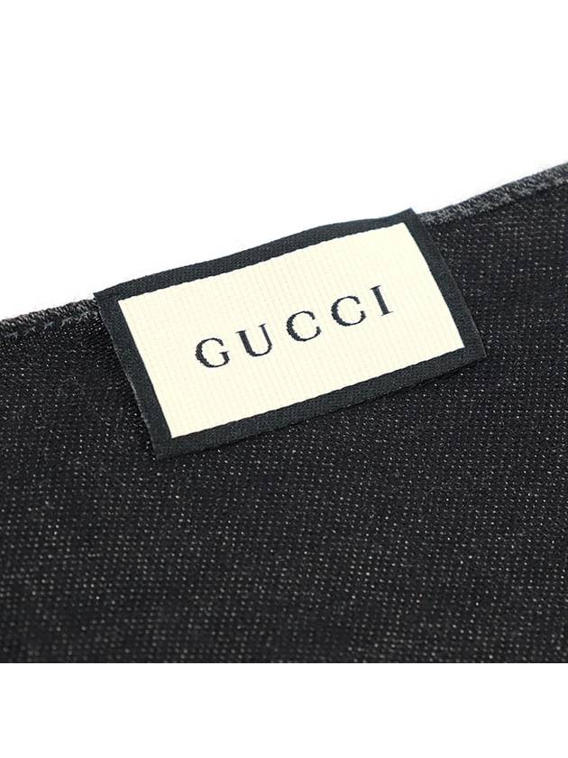 165903 Wool Silk Blend Black GG Giant Seama Scarf Muffler - GUCCI - BALAAN 7