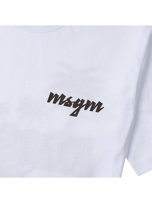 Tropical Logo Cotton Short Sleeve T-Shirt White - MSGM - BALAAN 7