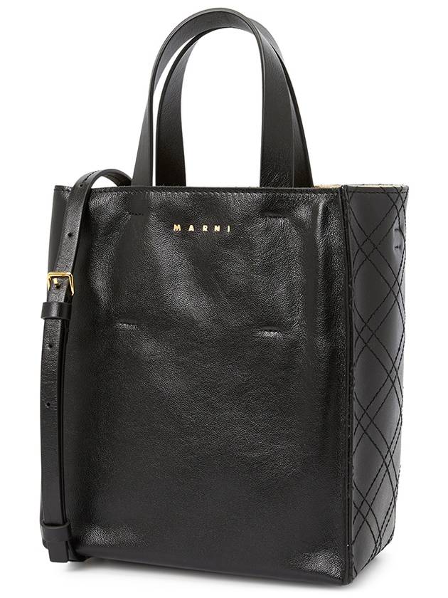 Museo Leather Tote Bag Black - MARNI - BALAAN 3