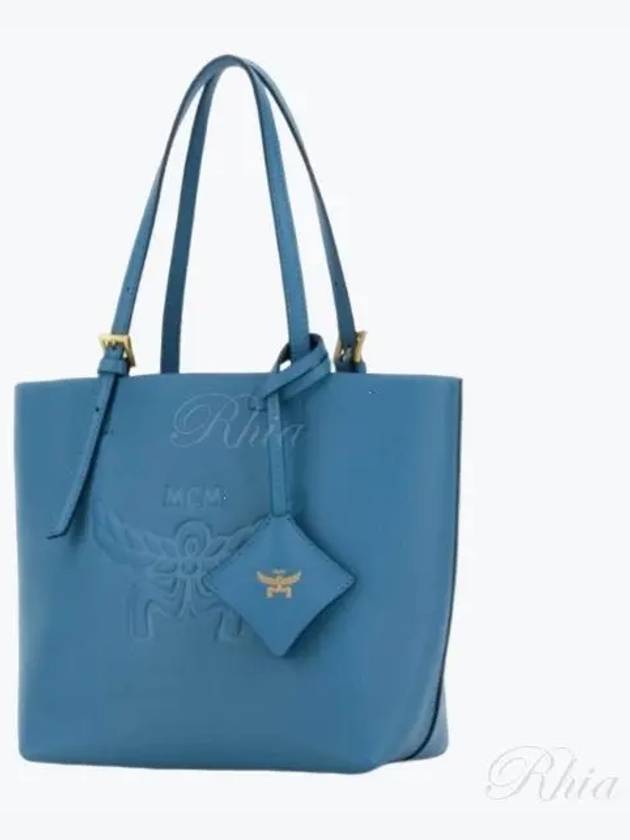 Himmel Logo Debossed Tote Bag Light Blue - MCM - BALAAN 2