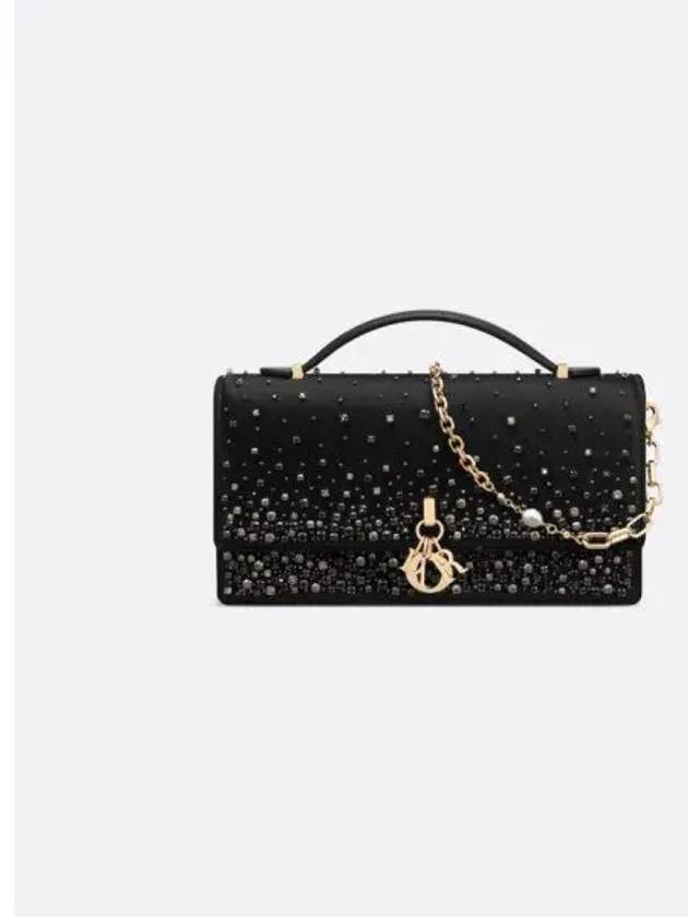 Or My Dior Strass Embroidery Mini Cross Bag Black - DIOR - BALAAN 1