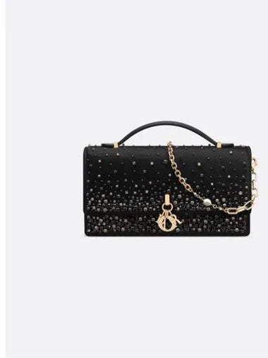 Or My Dior Strass Embroidery Mini Cross Bag Black - DIOR - BALAAN 1