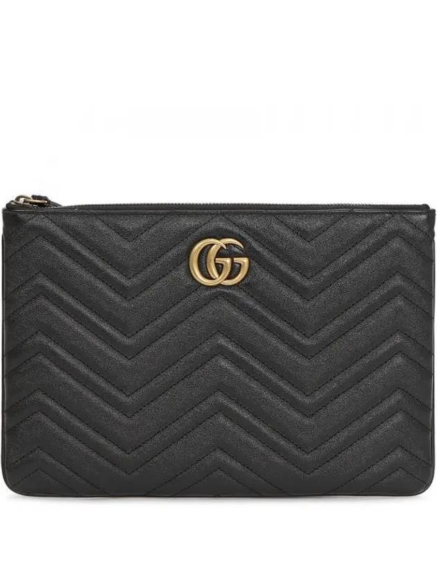 GG Marmont Leather Pouch Bag Black - GUCCI - BALAAN 2