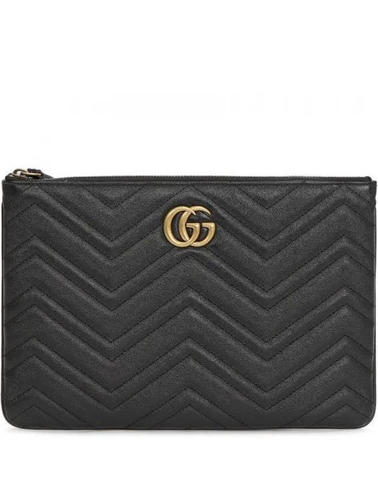 GG Marmont Leather Pouch Bag Black - GUCCI - BALAAN 2