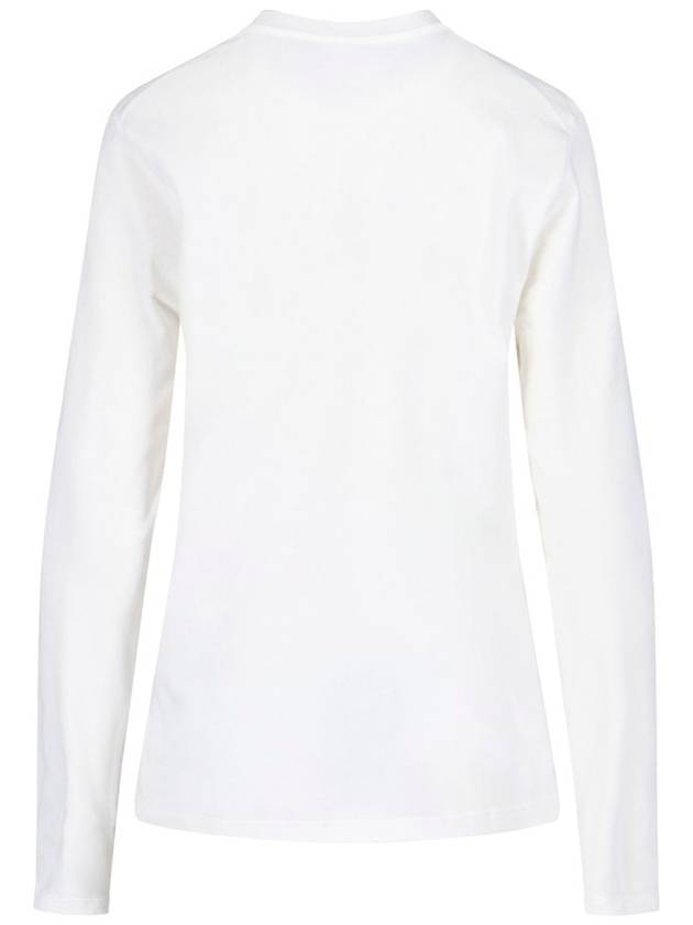 Logo Print Cotton Long Sleeve T-Shirt White - JIL SANDER - BALAAN 3