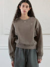 Paneled Cropped Sweatshirt Ashed Brown - NOIRER FOR WOMEN - BALAAN 3