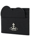 Saffiano Heart Card Wallet Black - VIVIENNE WESTWOOD - BALAAN 4