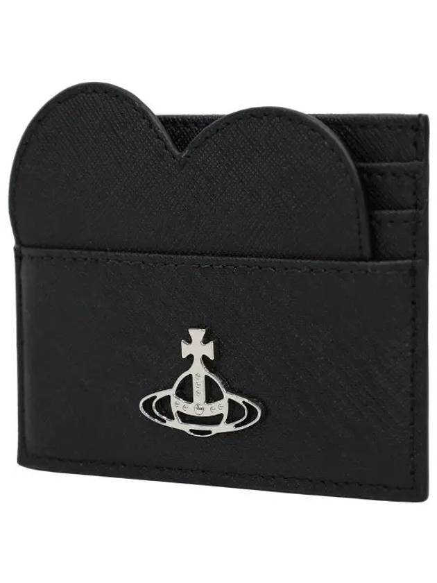 Saffiano Heart Card Wallet Black - VIVIENNE WESTWOOD - BALAAN 4