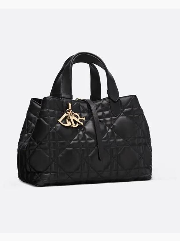 Toujours Macrocannage Calfskin Medium Tote Bag Black - DIOR - BALAAN 3