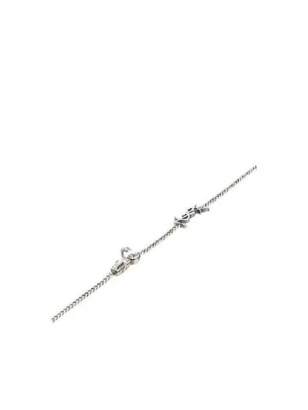 Opyum Charm Bracelet In Metal And Rhinestone Oxidized Silver - SAINT LAURENT - BALAAN 3