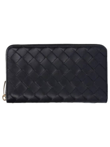 Intrecciato zipper around long wallet black - BOTTEGA VENETA - BALAAN 1