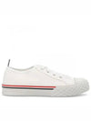 Striped Trim Lace-up Low Top Sneakers White - THOM BROWNE - BALAAN 2