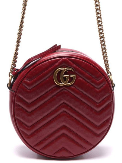 GG Marmont Round Mini Cross Bag Red - GUCCI - BALAAN 2