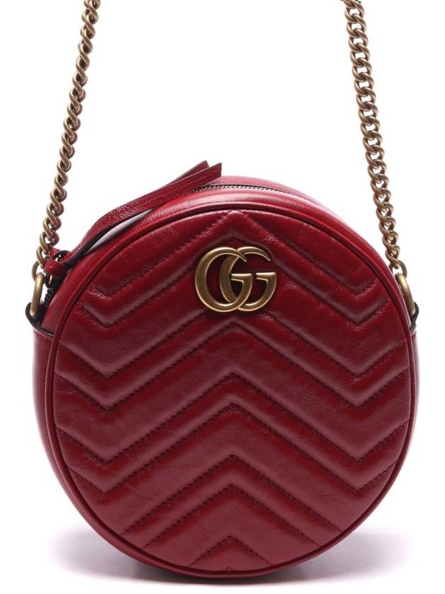 GG Marmont Round Mini Cross Bag Red - GUCCI - BALAAN 3