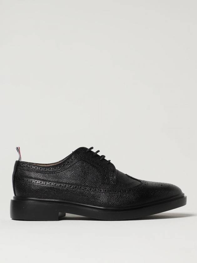 Men's Classic Long Wing Brogue Lace Up Brogue Shoes Black - THOM BROWNE - BALAAN 2