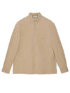 Heavy Cotton Poplin Long Sleeve Shirt Beige - GUCCI - BALAAN 2