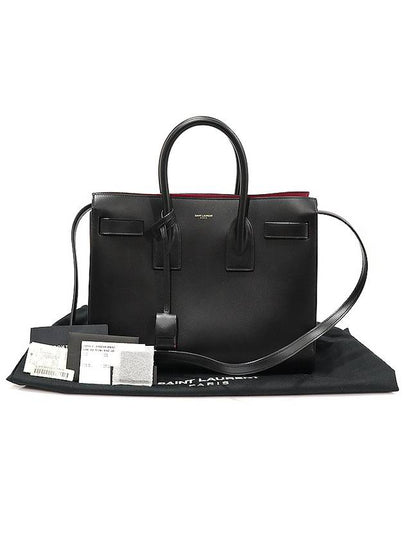 378299 Black Smooth Calfskin Classic Sock Dejour Small Tote Bag - SAINT LAURENT - BALAAN 2