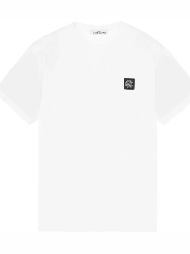 Logo Patch Short Sleeve T-Shirt White - STONE ISLAND - BALAAN 3