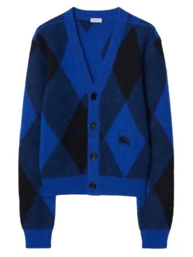 Men's Argyle Wool Cardigan Night - BURBERRY - BALAAN 2