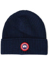 Logo Arctic Disc Rib Beanie Navy Heather - CANADA GOOSE - BALAAN 2