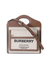 Mini Two-Tone Canvas And Leather Pocket Bag Natural Malt Brown - BURBERRY - BALAAN 5