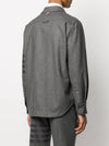 Snap Front Cashmere Wool Shirt Jacket Grey - THOM BROWNE - BALAAN 3