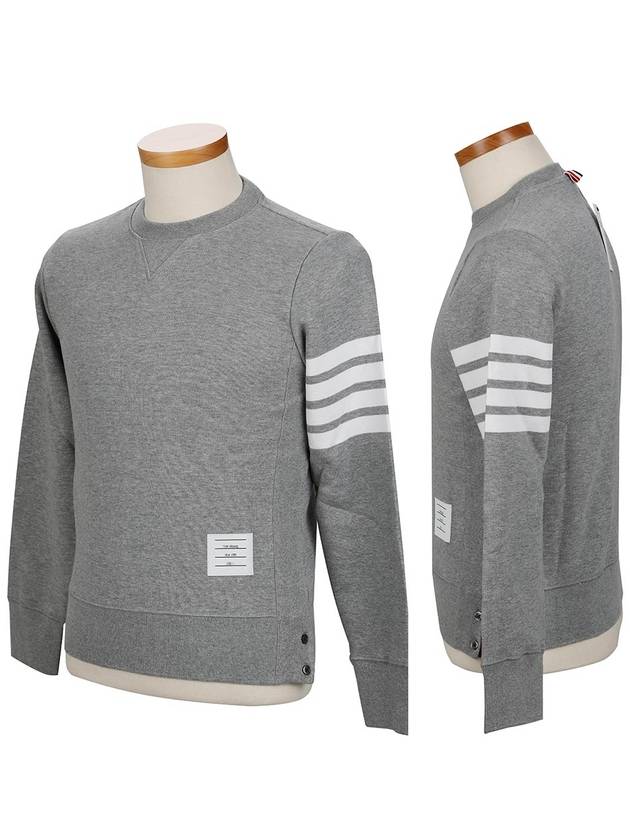 4 Bar Loopback Jersey Sweatshirt Light Grey - THOM BROWNE - BALAAN 3