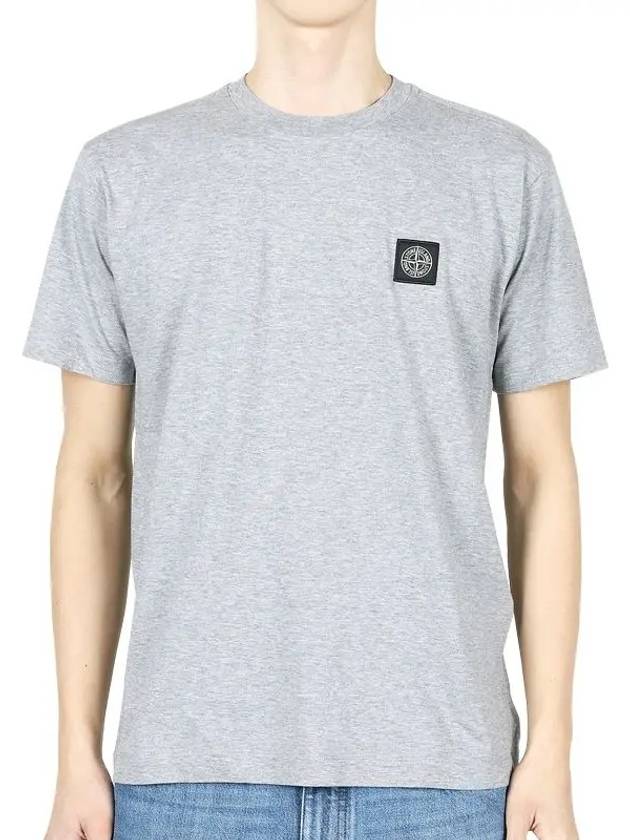 Logo Patch Short Sleeve T-Shirt Grey - STONE ISLAND - BALAAN 2