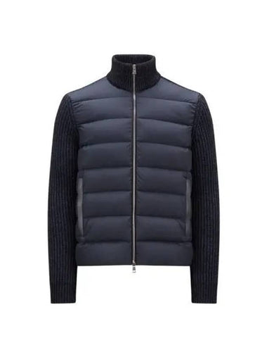 Padded wool blend cardigan men's navy 197038 - MONCLER - BALAAN 1