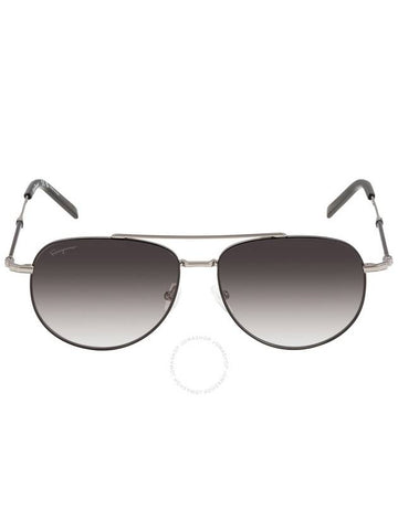 Salvatore Ferragamo Grey Pilot Unisex Sunglasses SF226S 086 58 - SALVATORE FERRAGAMO - BALAAN 1