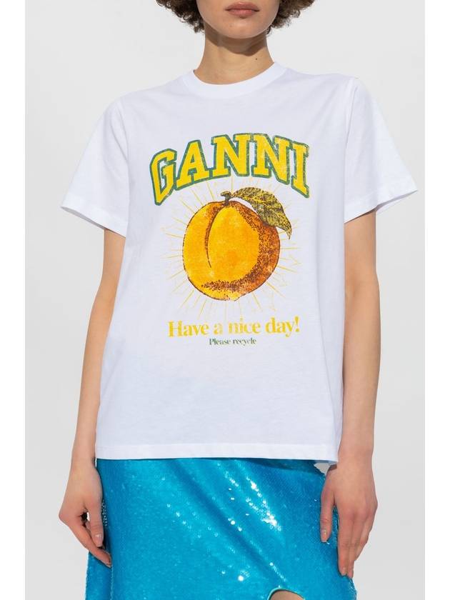 Ganni Printed T-shirt, Women's, White - GANNI - BALAAN 3