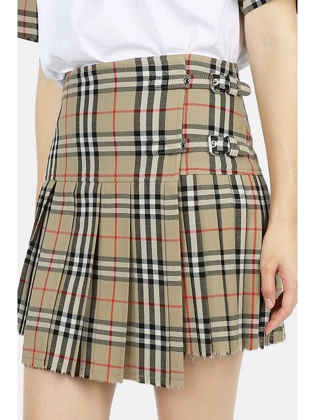 Vintage Check Wool Kilt pleated skirt Archive Beige - BURBERRY - BALAAN 3