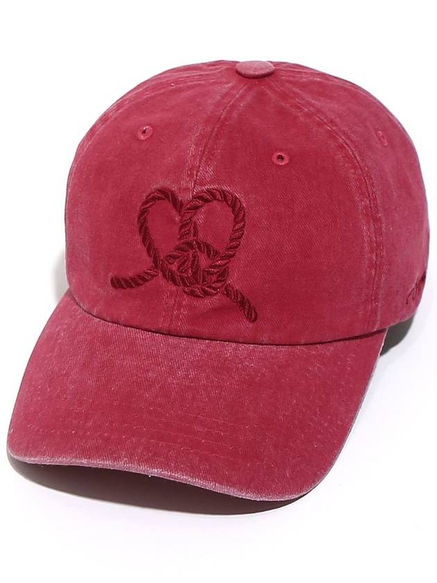 Heart Note Embroidery Ball Cap Red - OGARP - BALAAN 3