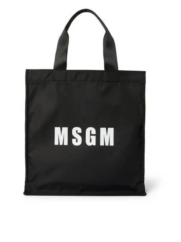 Logo Print Tote Bag Black - MSGM - BALAAN 2