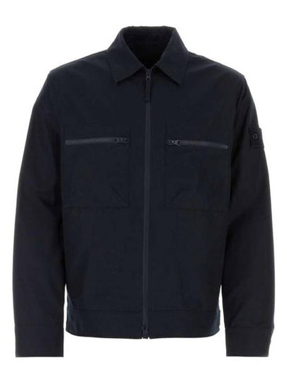 Cotton Canvas Zip-up Jacket Navy - STONE ISLAND - BALAAN 2