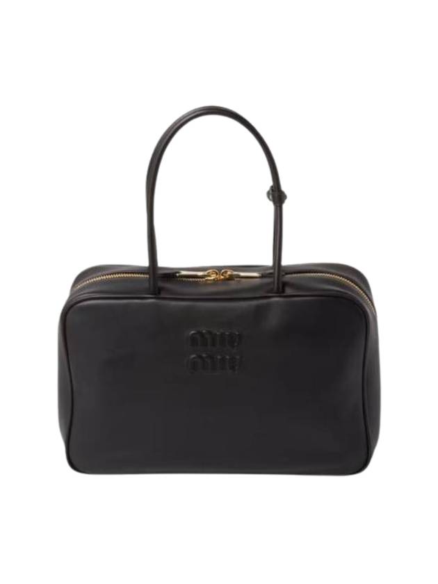 Leather Beau Tote Bag Black - MIU MIU - BALAAN 1