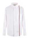 RWB Stripe Cotton Shirt White - THOM BROWNE - BALAAN 3