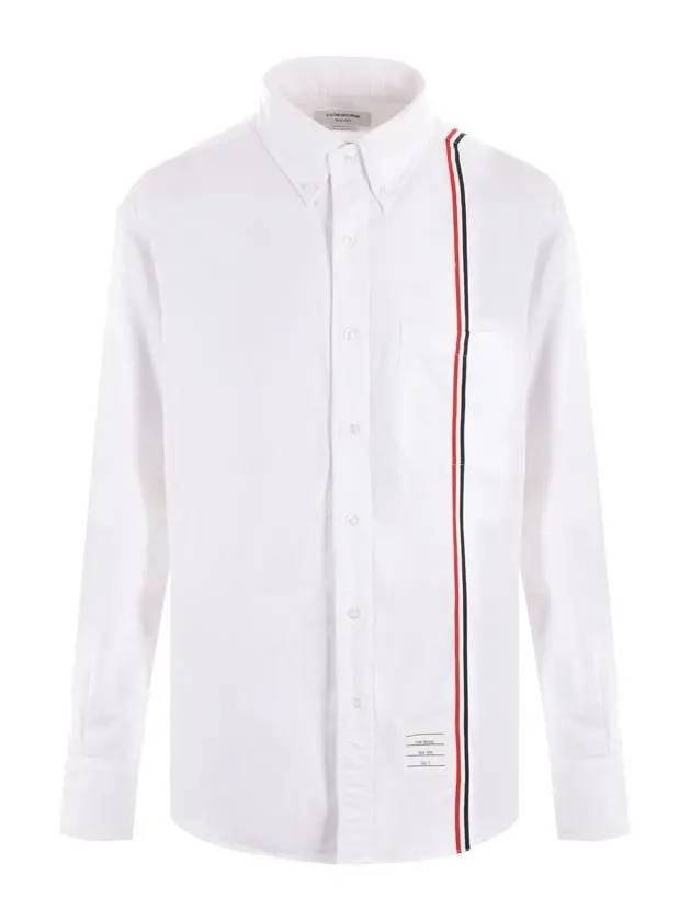 RWB Stripe Cotton Shirt White - THOM BROWNE - BALAAN 3