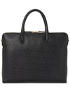 Pebble Grain Leather Slim Briefcase Black - THOM BROWNE - BALAAN 4