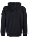 Logo Cotton Zip-Up Hoodie Black - STONE ISLAND - BALAAN 4