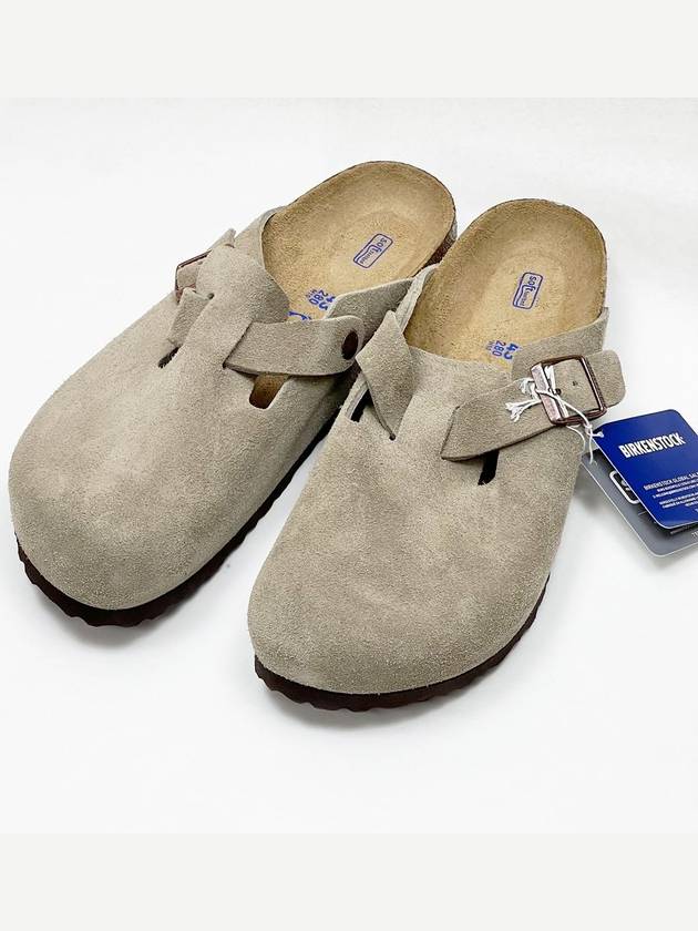 Boston Soft Footbed Suede Medium Narrow Slippers Taupe - BIRKENSTOCK - BALAAN 3