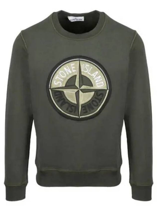 Compass Embroidery Logo Sweatshirt Dark Green - STONE ISLAND - BALAAN 2