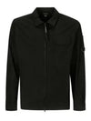 Oversized Organic Gabardine Long Sleeve Shirt Black - CP COMPANY - BALAAN 2