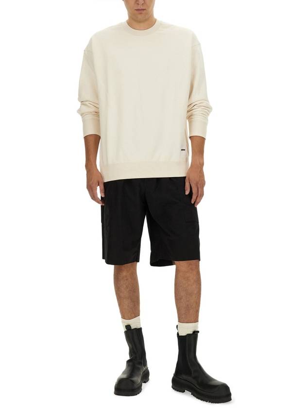 Logo Patch Crew Neck Oversized Sweatshirt Ivory - JIL SANDER - BALAAN 3