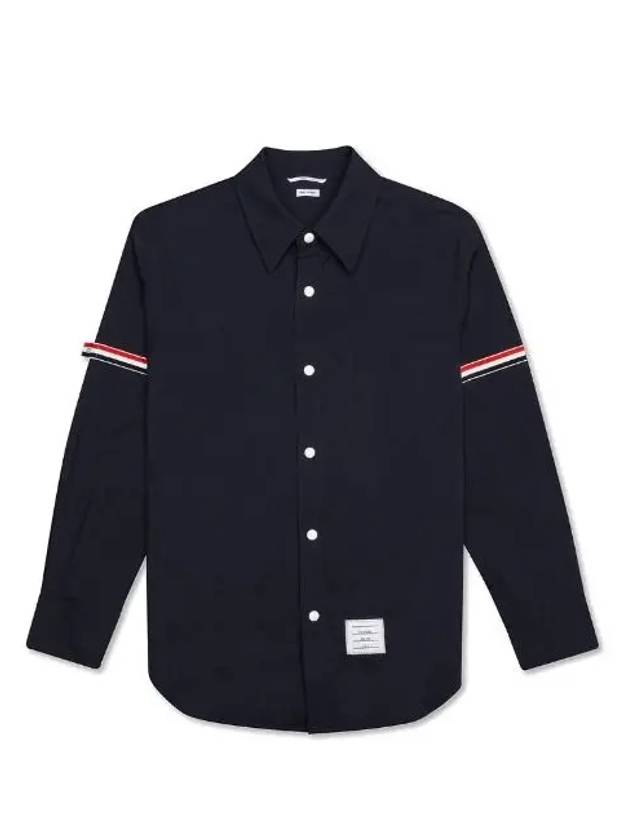 Three Stripes Armband Nylon Long Sleeve Shirt Navy - THOM BROWNE - BALAAN 2