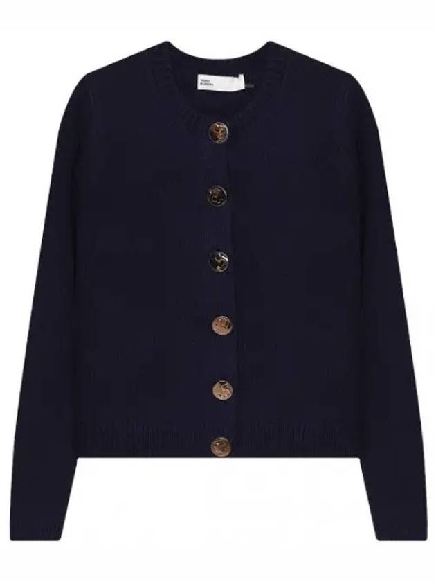 Logo Button Wool Cardigan Women - TORY BURCH - BALAAN 1