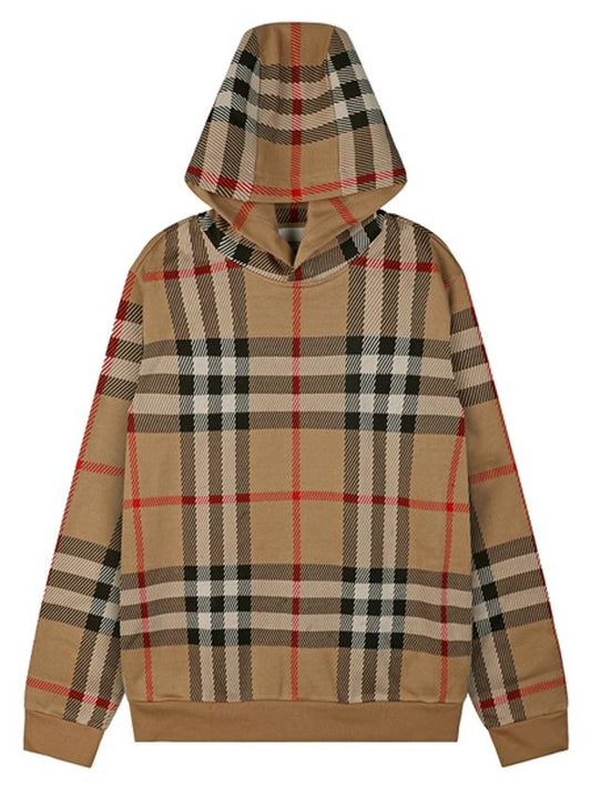 Check Cotton Jacquard Hoodie Beige - BURBERRY - BALAAN 2