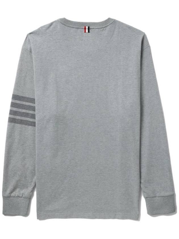 4 Bar Armband Tonal Long Sleeve T-Shirt Grey - THOM BROWNE - BALAAN 4