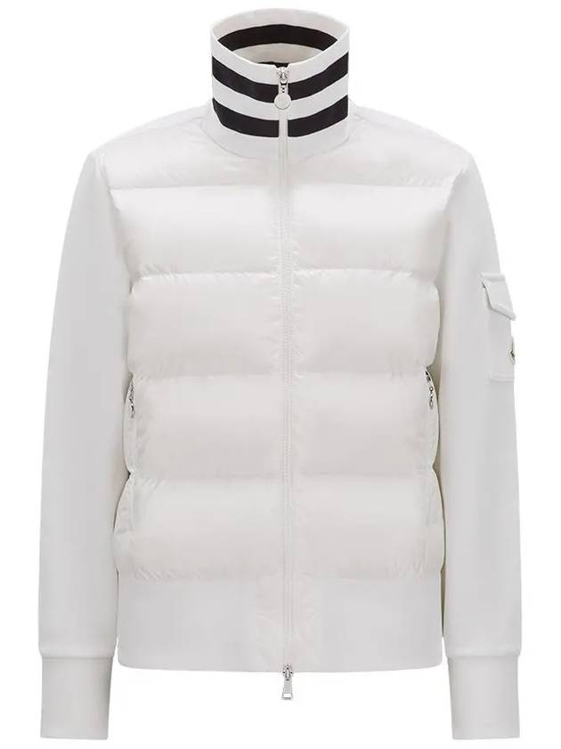 Padded Cotton Cardigan Off White - MONCLER - BALAAN 3